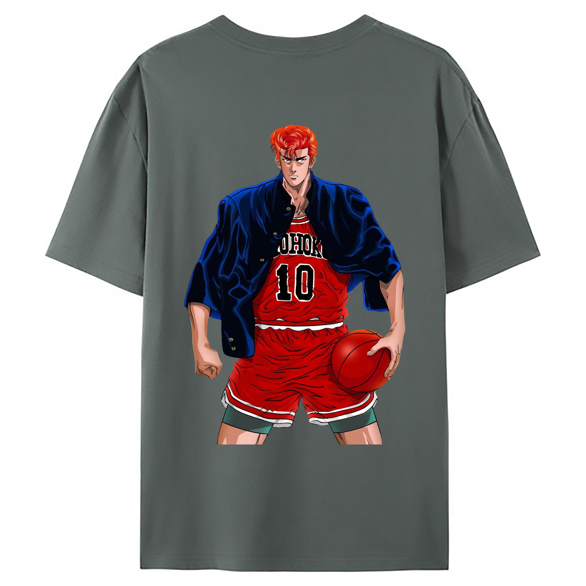 （画像用） SLAM DUNK／スラムダンク 綿100％ メンズ半袖Tシャツ（バックプリント） 通気性